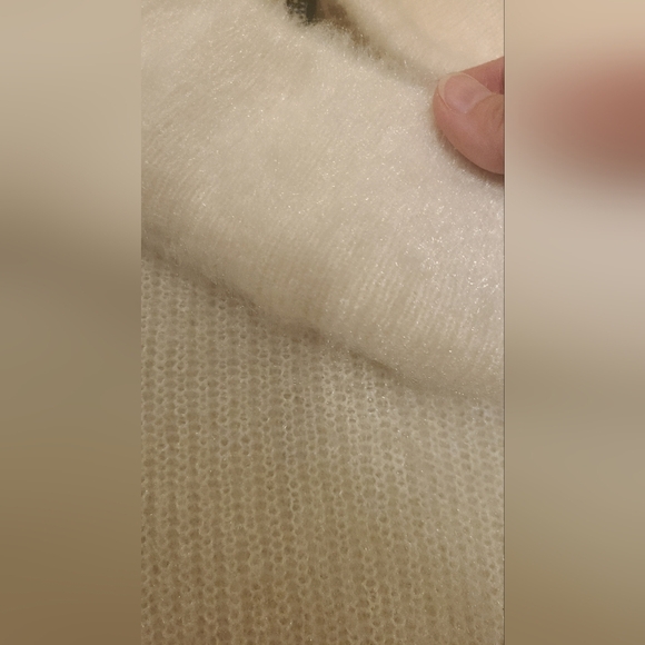 Off-Shoulder Cream Sweater NWOT - Picture 2 of 5